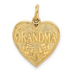 14k GRANDMA Heart Charm