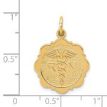14k RN Registered Nurse Textured Back Disc Charm - Image 4