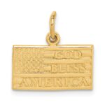 14k GOD BLESS AMERICA Flag Charm