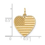 14k Flag Heart Charm - Image 4