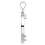 Wideband Distinguished Coin Jewelry 14k White Gold Polished and Diamond-cut 32.7mm Prong Coin Bezel Pendant - Image 2