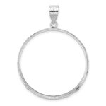 Wideband Distinguished Coin Jewelry 14k White Gold Polished and Diamond-cut 32.7mm Prong Coin Bezel Pendant - Image 3
