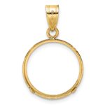 Wideband Distinguished Coin Jewelry 14k Polished 16.5mm Prong Coin Bezel Pendant - Image 3