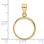 Wideband Distinguished Coin Jewelry 14k Polished 16.5mm Prong Coin Bezel Pendant - Image 4