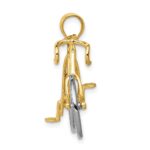 14k Large Two-tone 3-D Bicycle with Moveable Wheels Pendant - Image 2