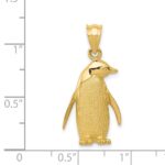 14k Polished and Textured Penguin Charm - Image 4
