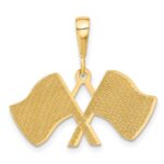 14k Racing Flags Pendant - Image 3