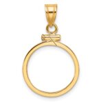 Wideband Distinguished Coin Jewelry 14k Polished 16.5mm x 1.35mm Screw Top Coin Bezel Pendant