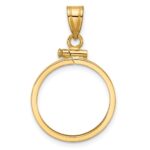 Wideband Distinguished Coin Jewelry 14k Polished 18.0mm x 1.35mm Screw Top Coin Bezel Pendant