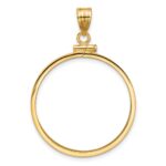 Wideband Distinguished Coin Jewelry 14k Polished 27.0mm x 2.35mm Screw Top Coin Bezel Pendant - Image 3