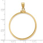 Wideband Distinguished Coin Jewelry 14k Polished 32.7mm x 3.00mm Screw Top Coin Bezel Pendant - Image 4