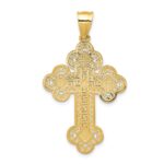 14k Budded Greek Key Cross Pendant - Image 4