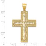 14k Greek Key Filigree Cross Pendant - Image 4