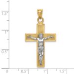 14k Two-tone Crucifix Pendant - Image 4