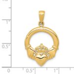 14k Polished Claddagh Pendant - Image 4