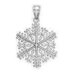 14k White Gold Polished Snowflake Pendant - Image 3
