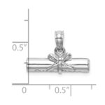 14K White Gold 3-D Hollow Polished DIPLOMA Pendant - Image 3