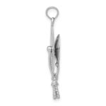 14K White Gold 3-D Graduation Cap with Moveable Tassel Charm - Image 2