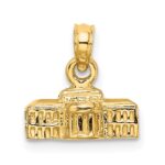 14k 3-D White House Pendant - Image 3