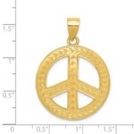 14k Solid Polished Peace Sign Pendant - Image 4