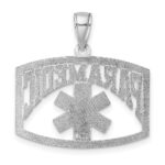 14K White Gold Cut-Out PARAMEDIC Charm - Image 4