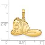 14k Large FIRE DEPT Firefighter Helmet Pendant - Image 4