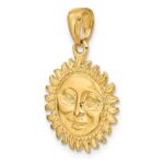 14k 3-D Solid Polished Reversible Sun Pendant - Image 5