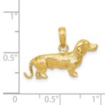 14k Solid Polished 3-D Wire Haired Dachshund Dog Charm - Image 5