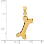 14k Solid Polished Dog Bone Charm - Image 4