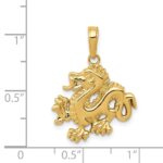 14k Solid Polished Dragon Pendant - Image 4