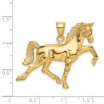 14k Hollow Polished 3-D Tennessee Walking Horse Charm - Image 3