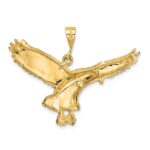 14k Solid Polished Eagle Pendant - Image 4