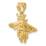 14k Solid Open-Backed Bee Pendant - Image 5