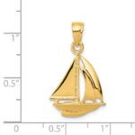 14k Polished Open-Backed Sailboat Pendant - Image 4