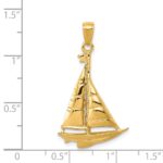14k Polished Sailboat Pendant - Image 4