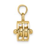 14K Polished 3-D Moveable Pulley Charm - Image 2