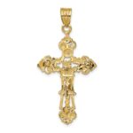 14k INRI Fleur De Lis Crucifix Pendant - Image 4
