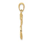 14k Solid Polished Anchor with Rope Pendant - Image 2