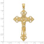 14k INRI Fleur De Lis Crucifix Pendant - Image 3