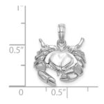 14K White Gold Stone Crab Charm - Image 4