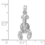 14k White Gold Lobster with Moveable Claws Pendant - Image 4