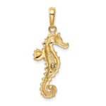 14k Polished Open-Backed Seahorse Pendant - Image 4