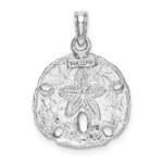 14k White Gold Polished Sand Dollar Pendant - Image 3