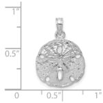 14k White Gold Polished Sand Dollar Pendant - Image 4