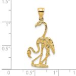 14k Solid Polished 3-Dimensional Double Flamingo Charm - Image 3