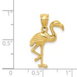 14k Solid Polished Open-Backed Flamingo Pendant - Image 4