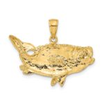 14k Polished Open-Backed Bass Fish Pendant - Image 3