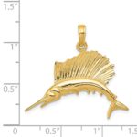 14k Polished Sailfish Pendant - Image 4