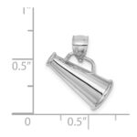 14K White Gold 3-D Megaphone Charm - Image 5