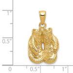 14k Solid Polished Open-Backed Boxing Gloves Pendant - Image 4